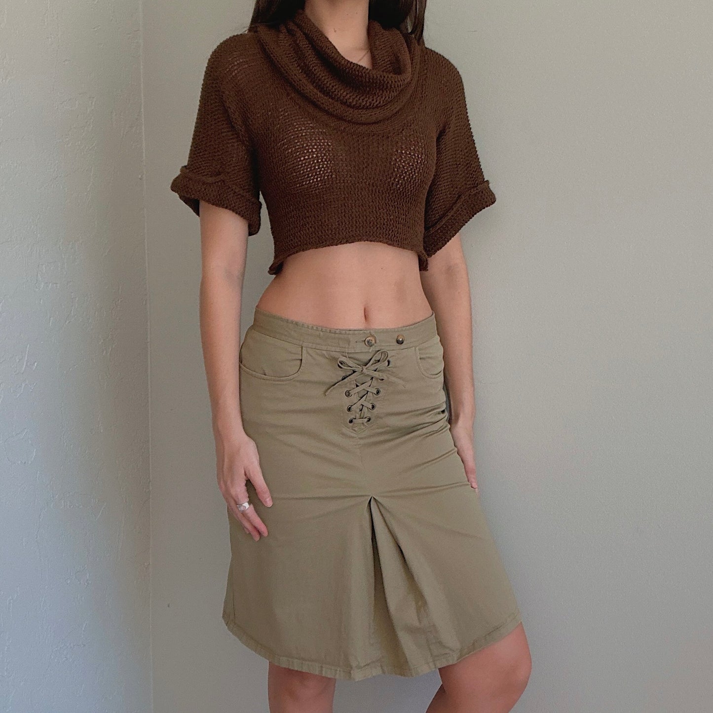 Y2K Polo Ralph Lauren Cotton Midi Skirt / SZ S