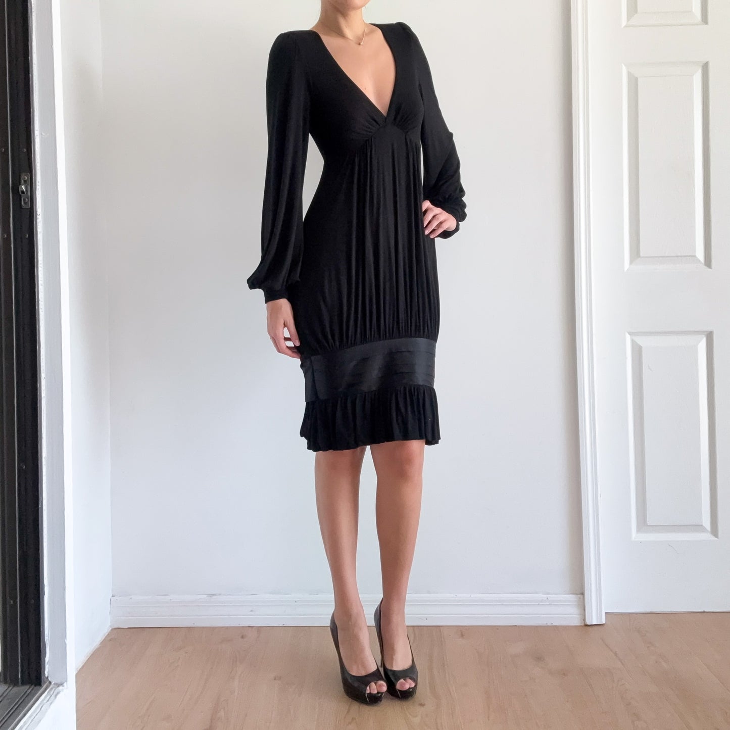 Y2K Black Balloon Sleeve Bubble Dress / SZ XS/S