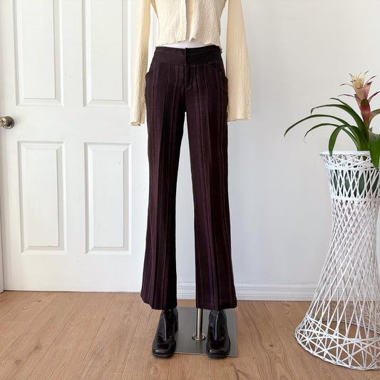 Y2K Rampage Brown Striped Pants / SZ 2