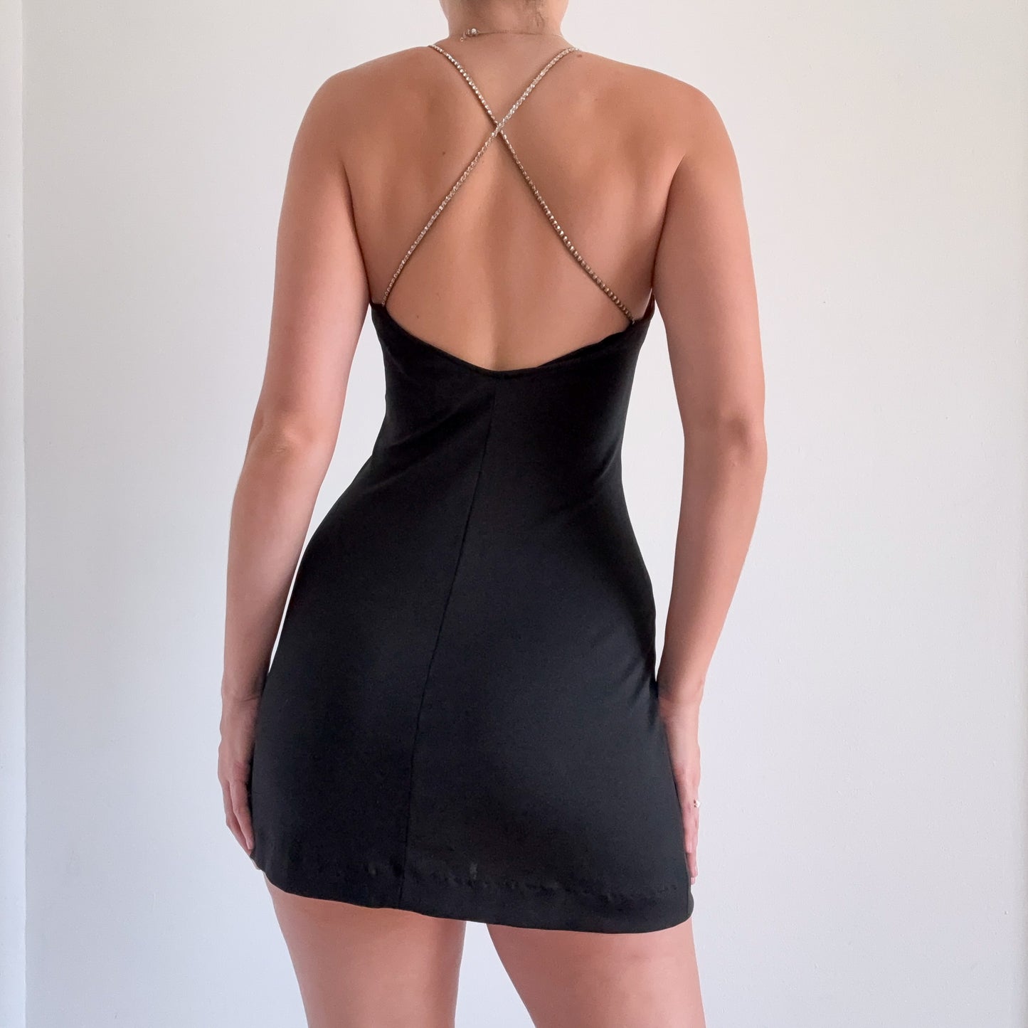 80's Climax Black Diamond Mini Dress / SZ XS/S