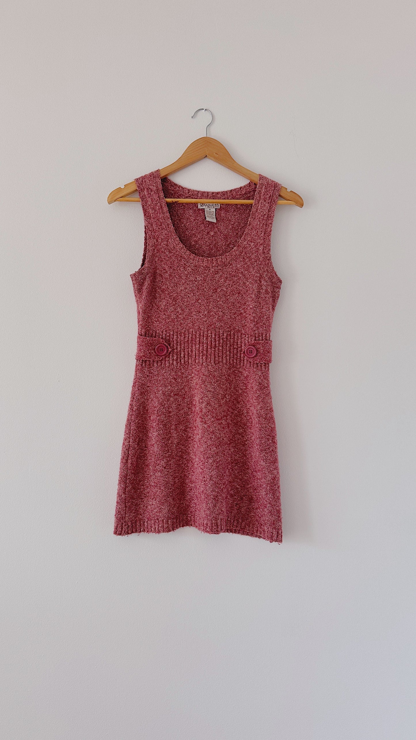Y2K Faded Red Knit Sweater Dress / SZ M