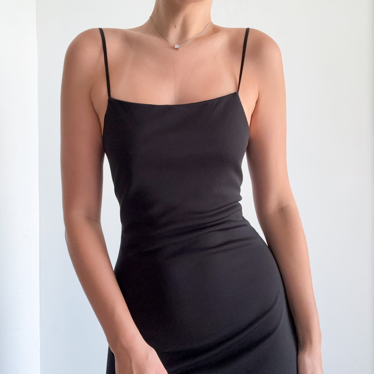 Y2K Black Crossback Midi Dress / SZ M