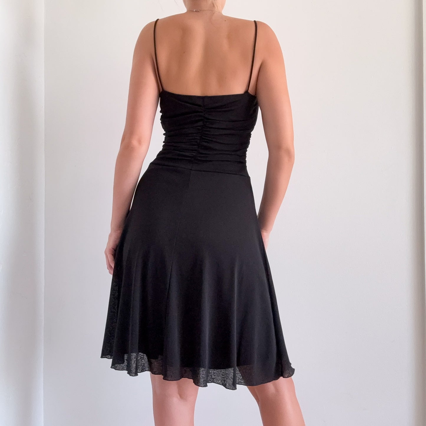 Y2K Bisou Bisou Black Mesh Midi Dress / SZ M