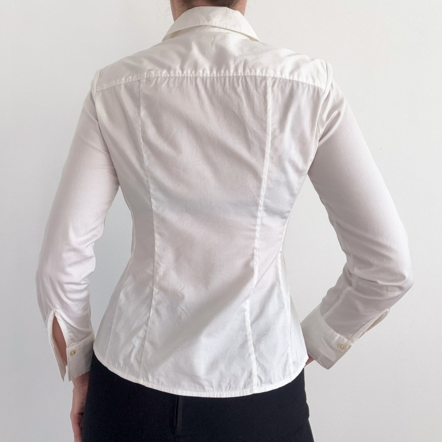 Y2K Banana Republic White Cotton Blouse / SZ S