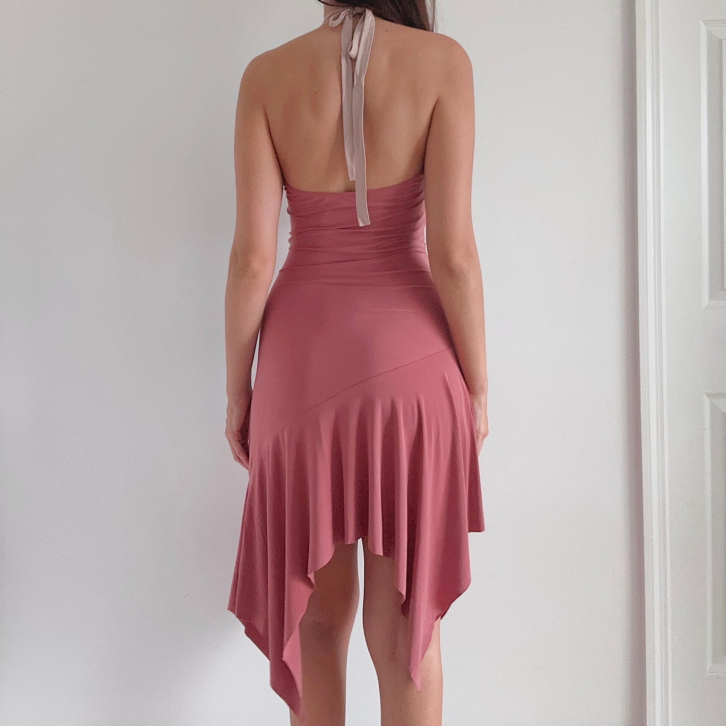 Y2K Terracotta & Nude Midi Dress / SZ M