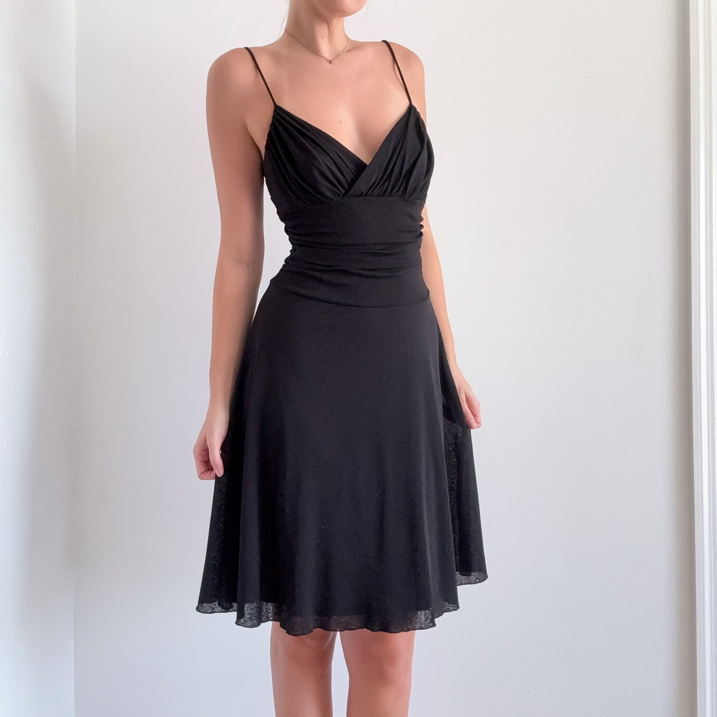 Y2K Bisou Bisou Black Mesh Midi Dress / SZ M