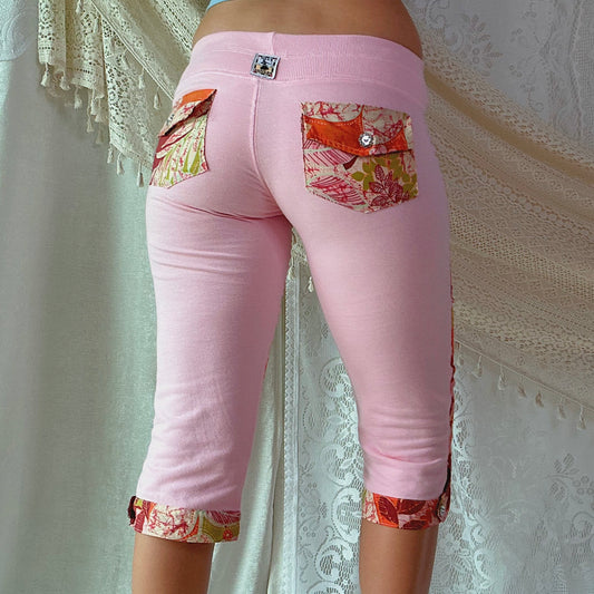 Y2K Pink & Orange Tropical Capri's / SZ S/M