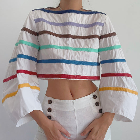 Rosie Assoulin White Rainbow Top / SZ S