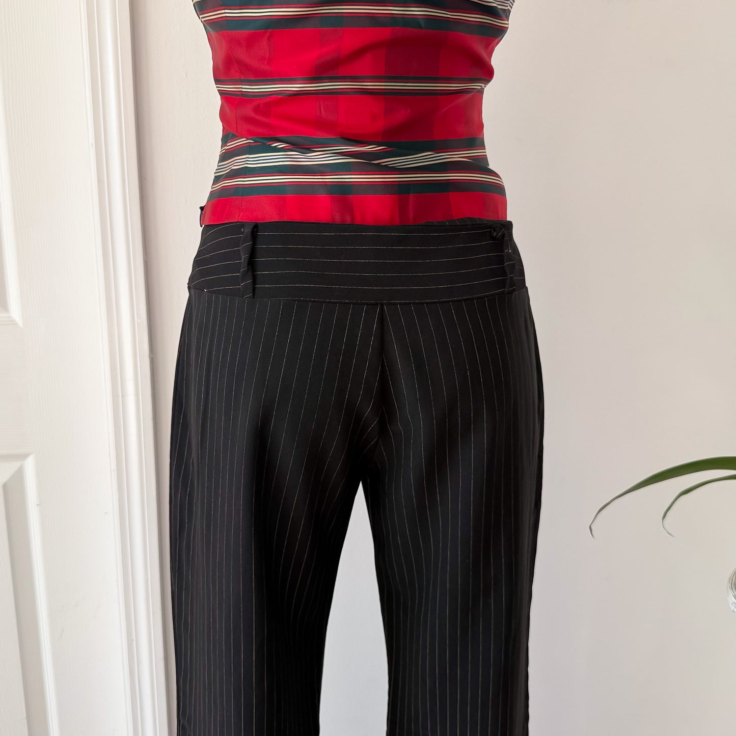 Y2K Black Pinstripe Slacks / SZ M