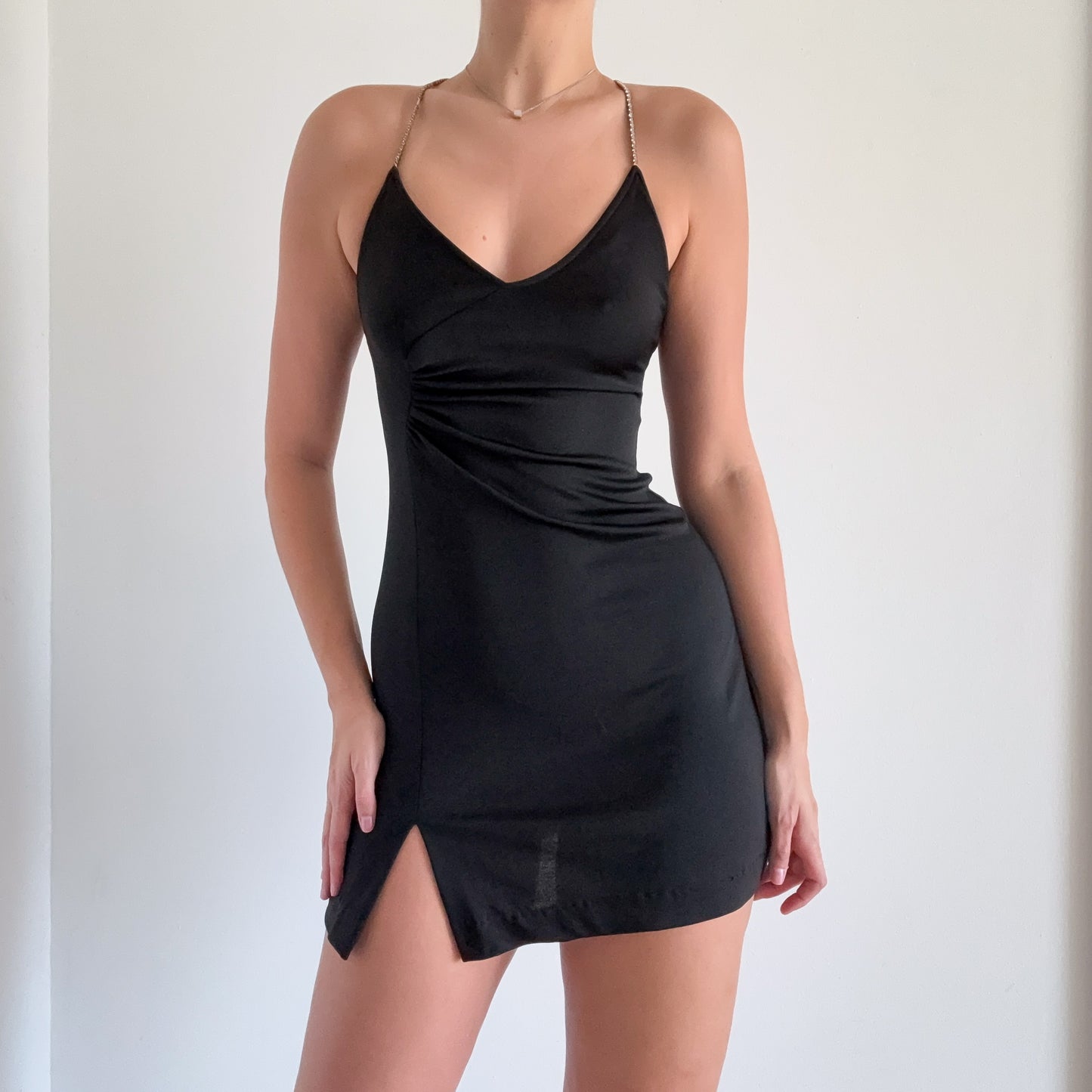 80's Climax Black Diamond Mini Dress / SZ XS/S