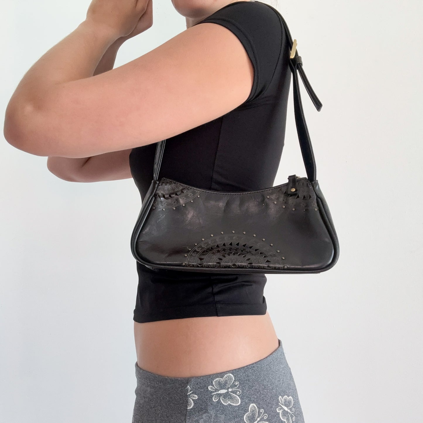 Y2K Black Studded Mini Purse