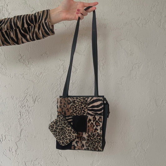 Y2K Animal Print Furry Bag
