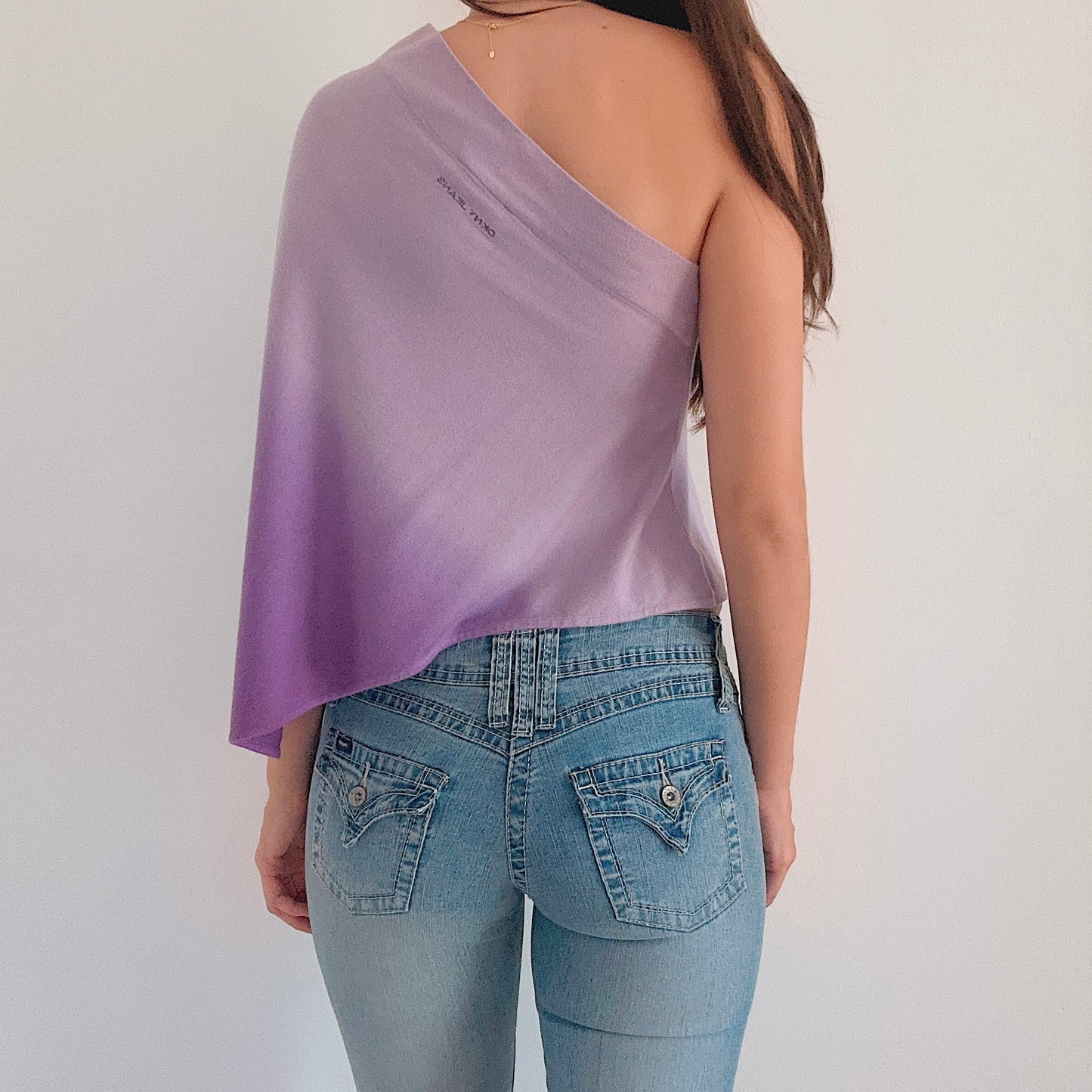 Y2K DKNY Purple Knit Butterfly Poncho Top / One Size