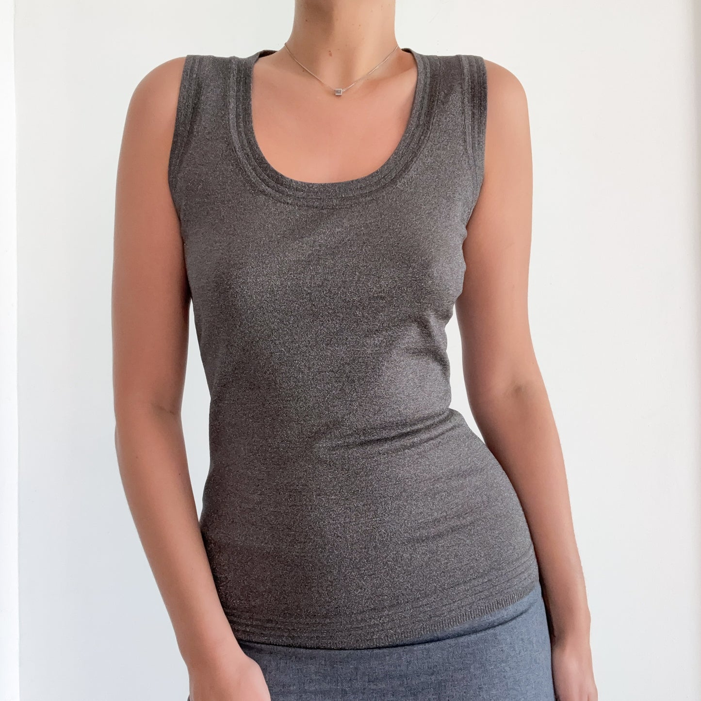 Missoni Gunmetal Sparkle Knit Top / SZ M/L
