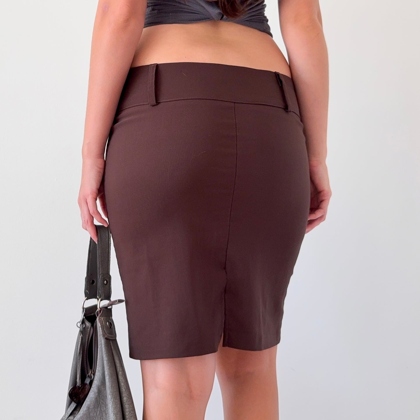 Y2K Brown Pencil Midi Skirt / SZ L