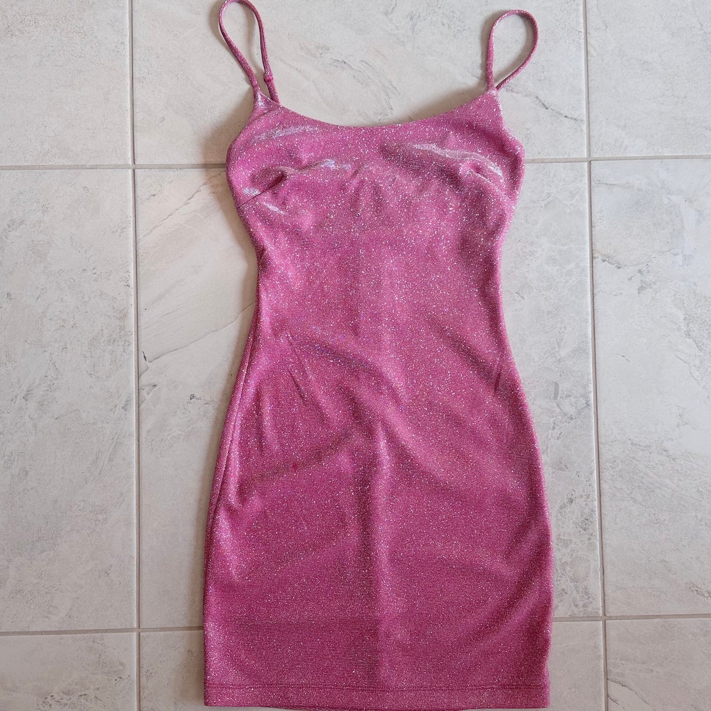 Y2K Pink Sparkle Mini Dress / SZ XS