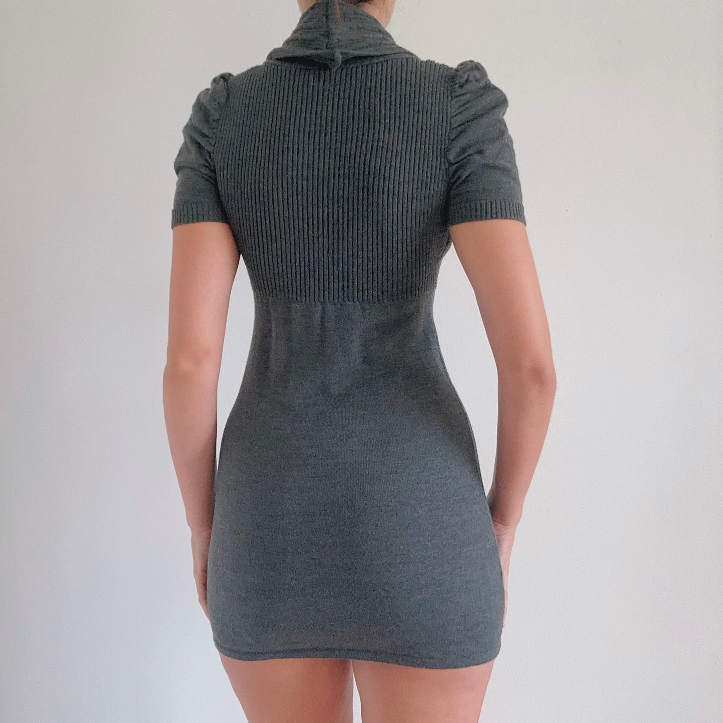 Y2K Dark Grey Mini Sweater Dress / SZ S