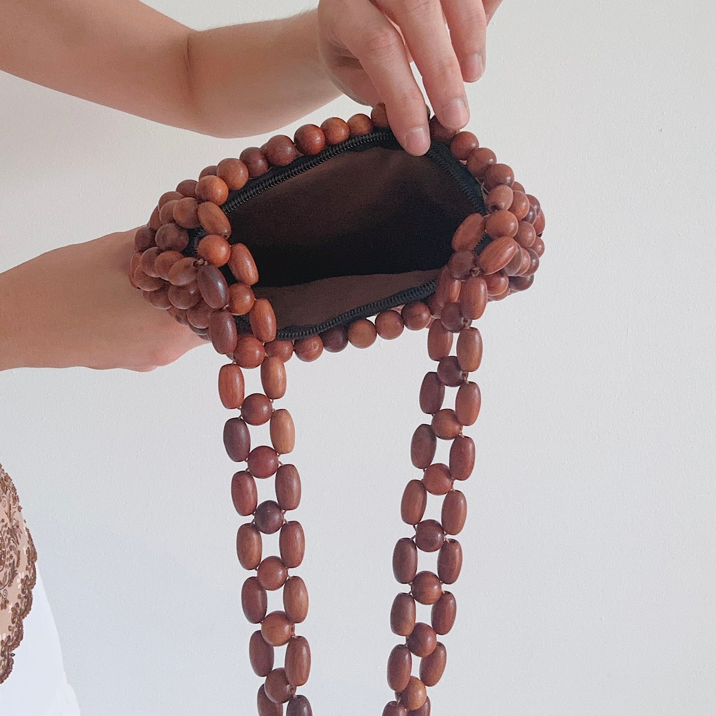 Wooden Bead Mini Handbag