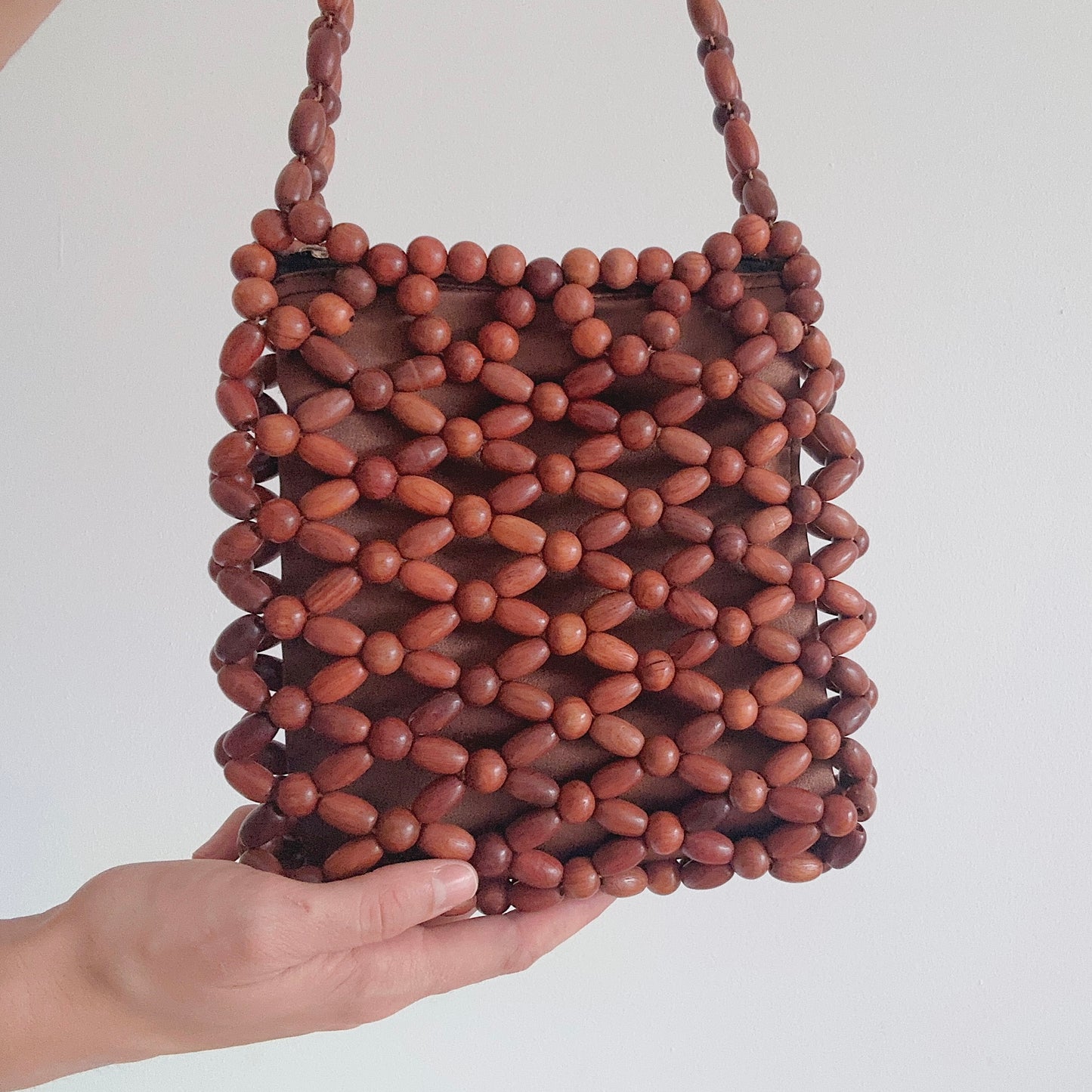 Wooden Bead Mini Handbag