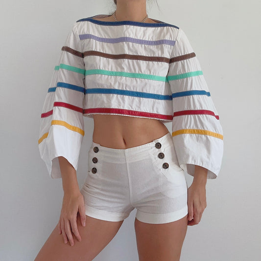 Rosie Assoulin White Rainbow Top / SZ S