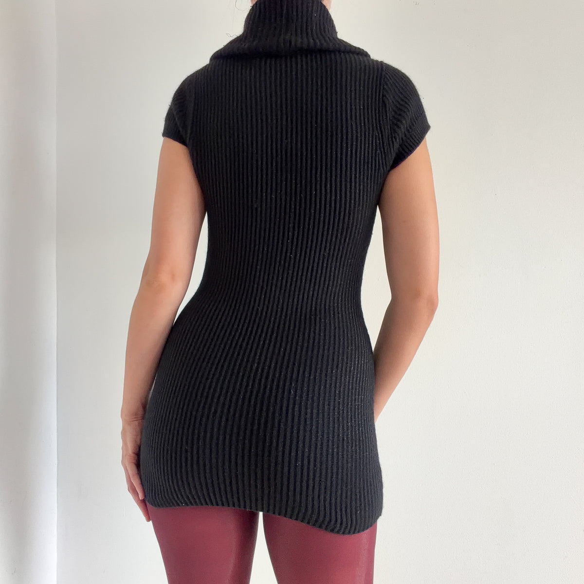 Y2K Black Sparkle Knit Sweater Mini Dress / SZ S/M