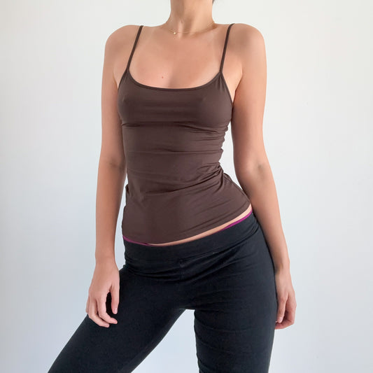Y2K Brown Stretch Tank / SZ S