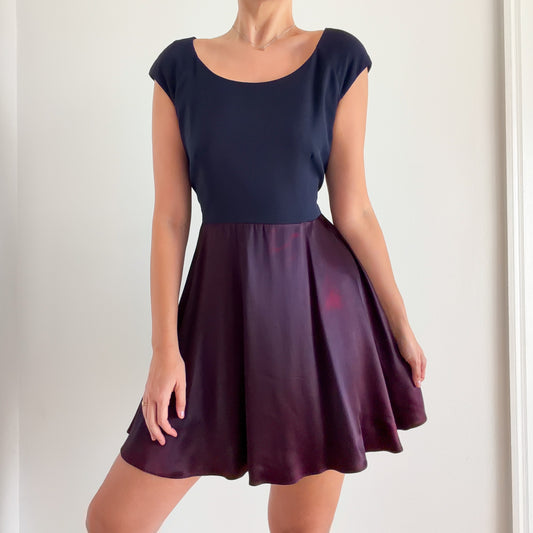 90's Ann Taylor Midnight Babydoll Dress / SZ M