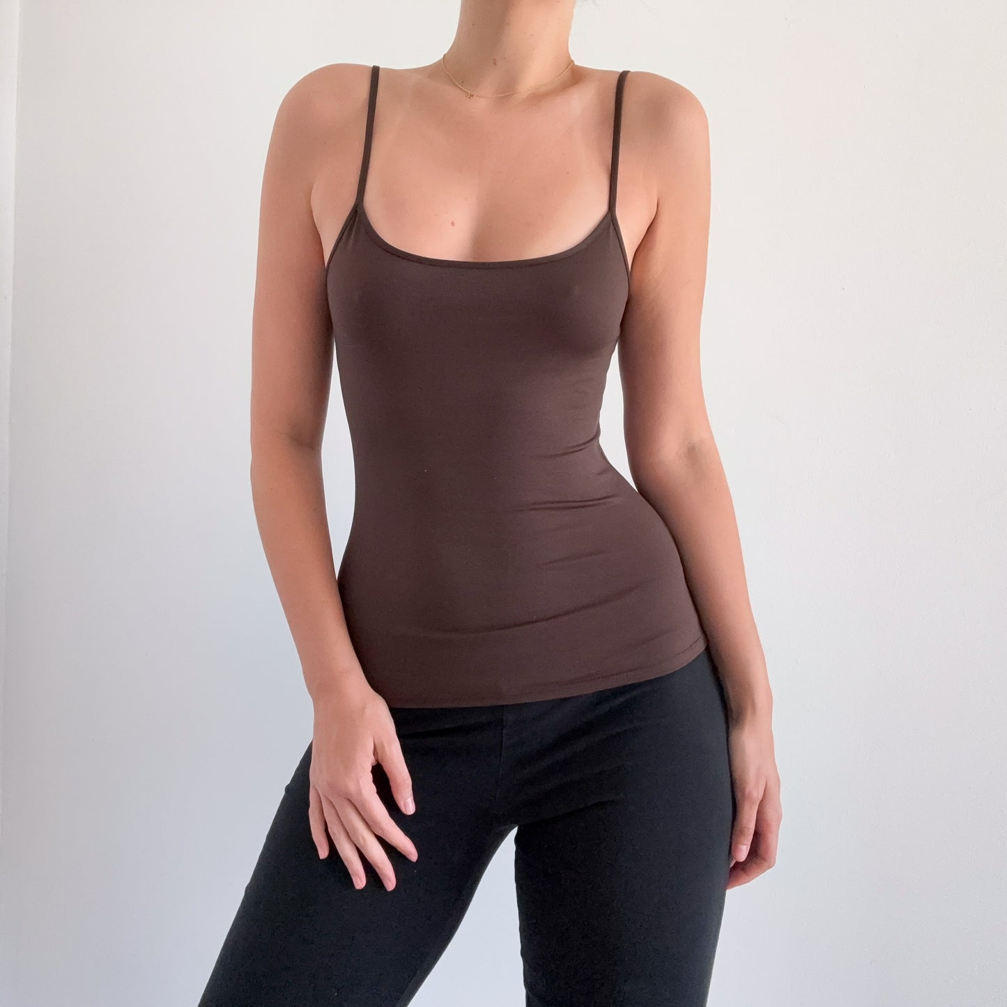 Y2K Brown Stretch Tank / SZ S