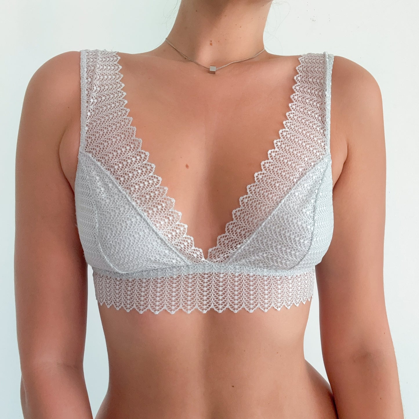 Eberjey Light Blue Lace Bralette / SZ S