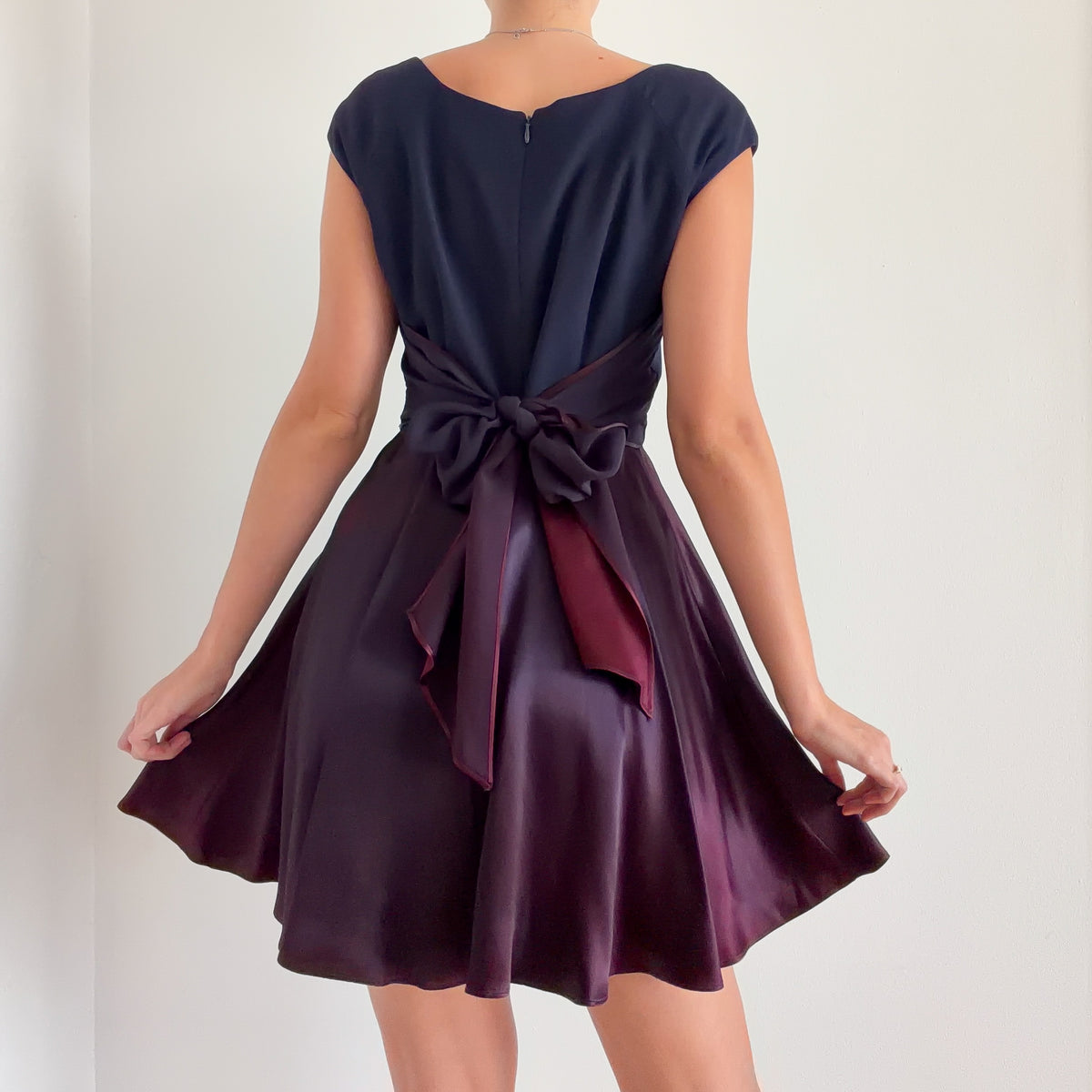 90's Ann Taylor Midnight Babydoll Dress / SZ M