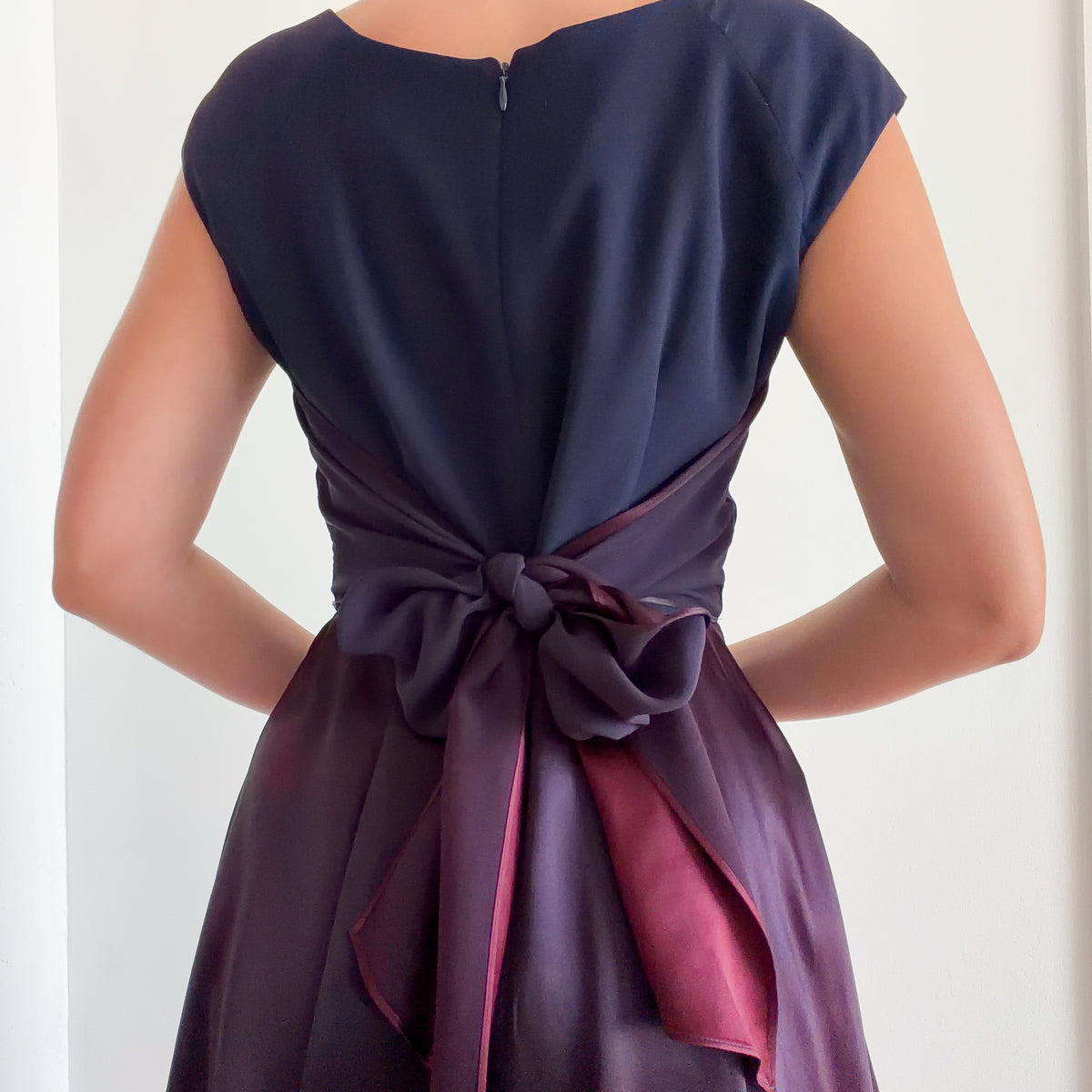 90's Ann Taylor Midnight Babydoll Dress / SZ M