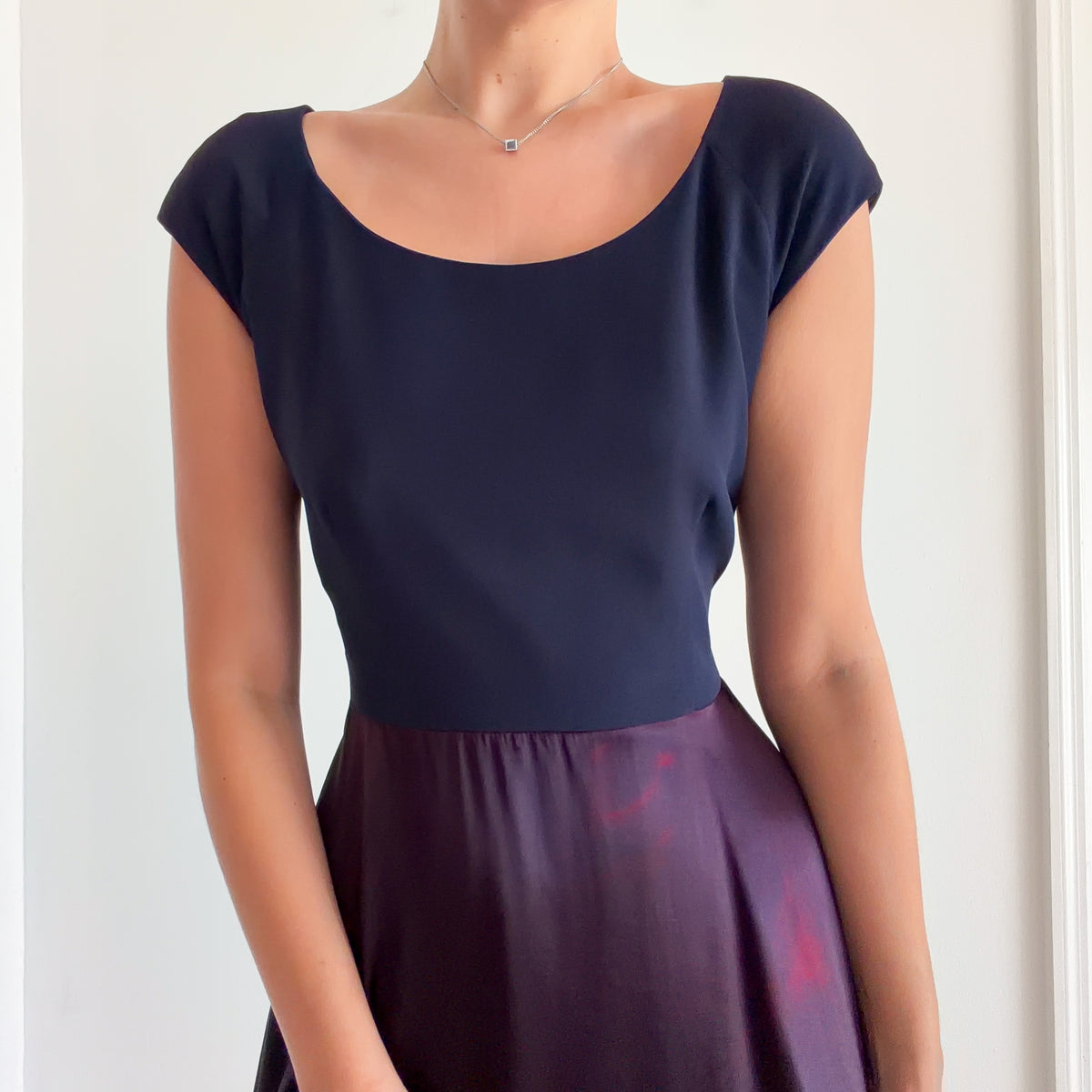 90's Ann Taylor Midnight Babydoll Dress / SZ M