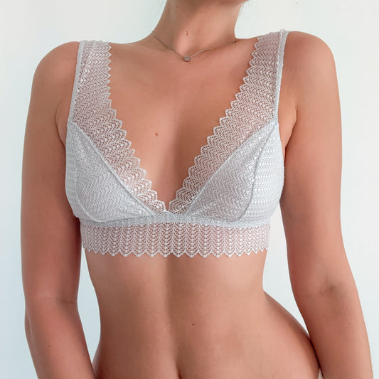 Eberjey Light Blue Lace Bralette / SZ S