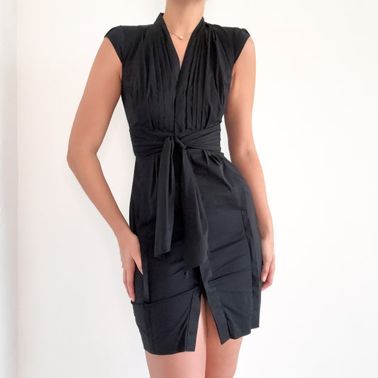 Y2K Anne Klein Cotton Tie Mini Dress / SZ 2
