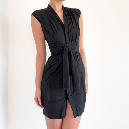 Y2K Anne Klein Cotton Tie Mini Dress / SZ 2