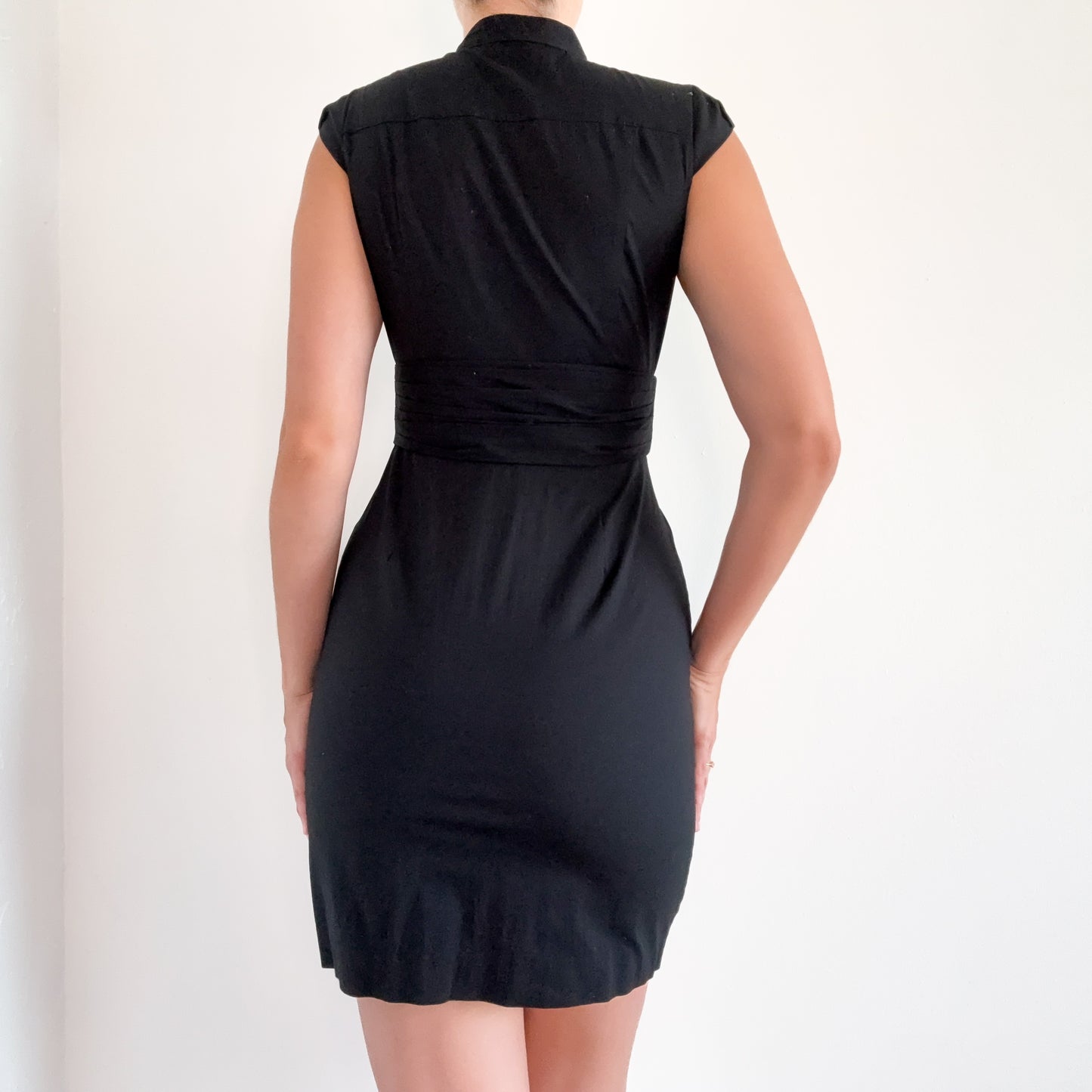 Y2K Anne Klein Cotton Tie Mini Dress / SZ 2