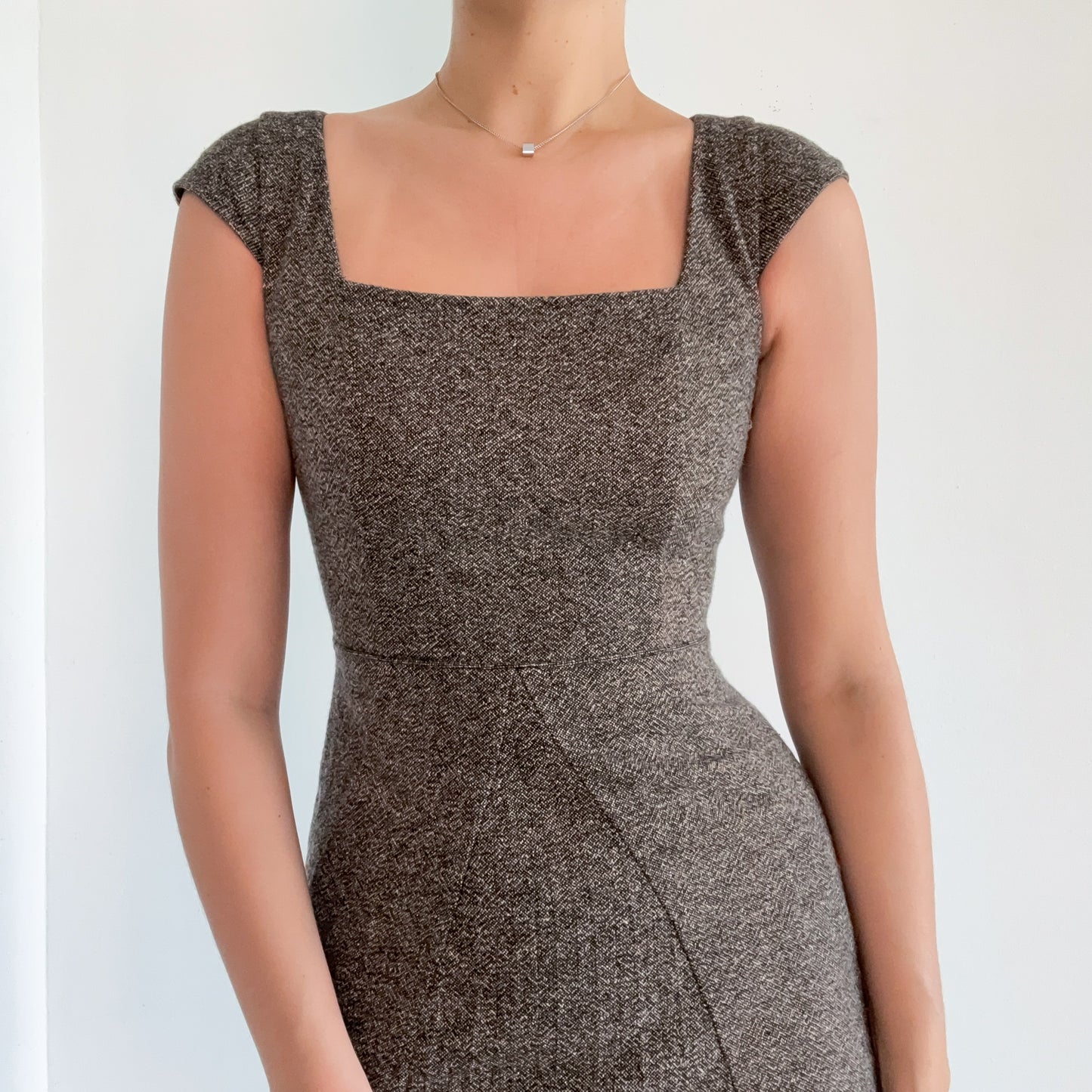 Y2K Ann Taylor Brown Tweed Dress / SZ 0/2
