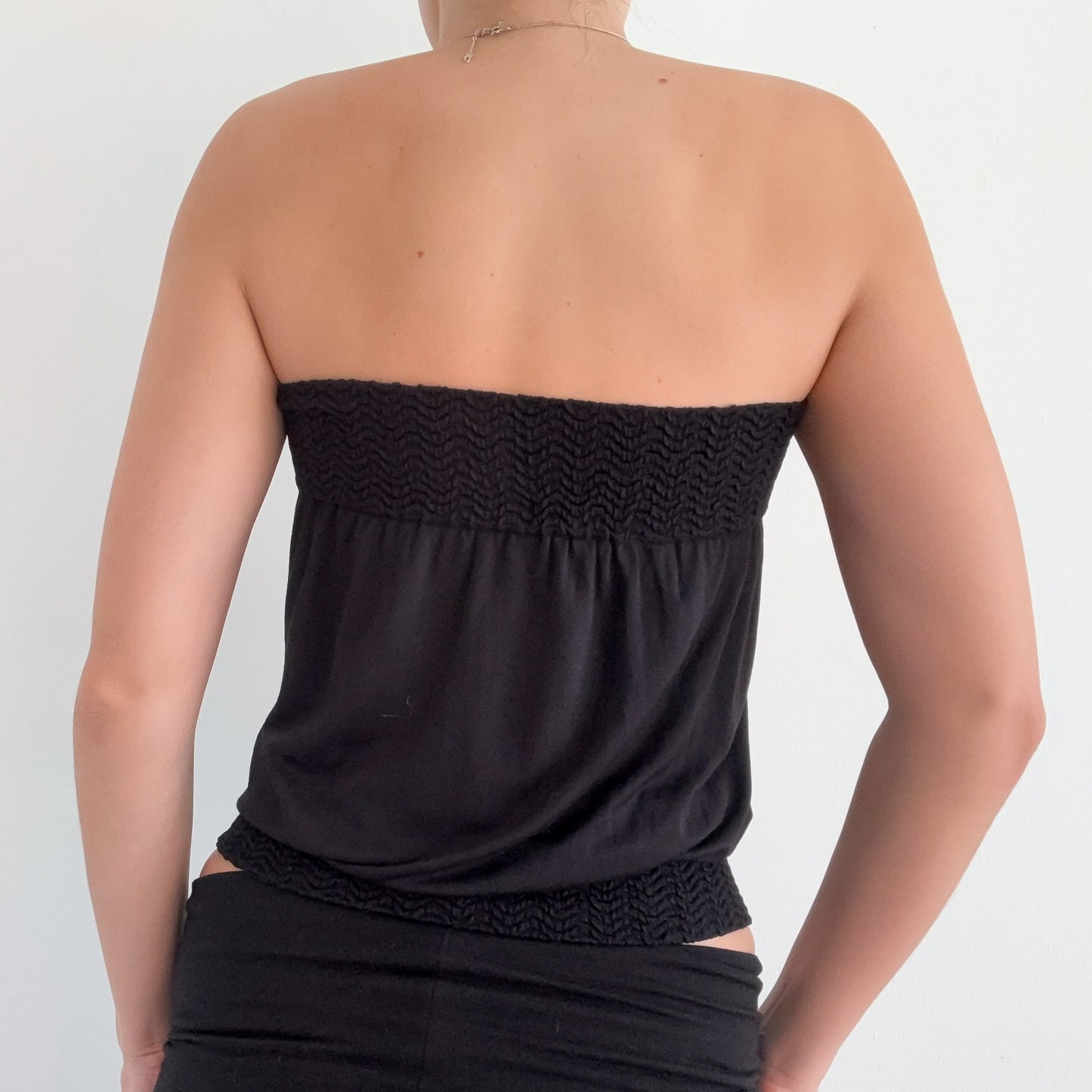 Y2K Black Slouchy Tube Top / SZ S