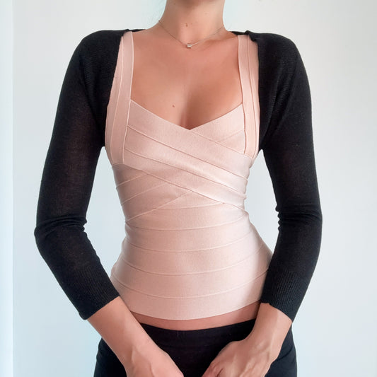 Y2K Black Sparkle Knit Shrug / SZ S