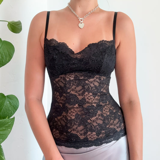 Y2K VS Black Lace Tank / SZ S/M