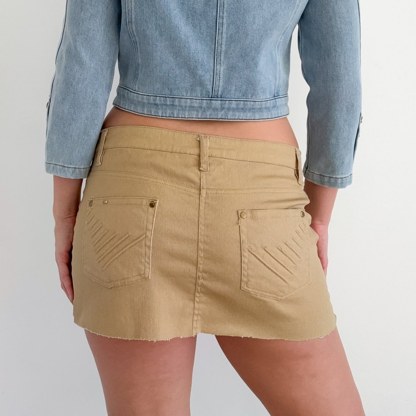 Y2K Gold Sparkle Mini Skirt / SZ L