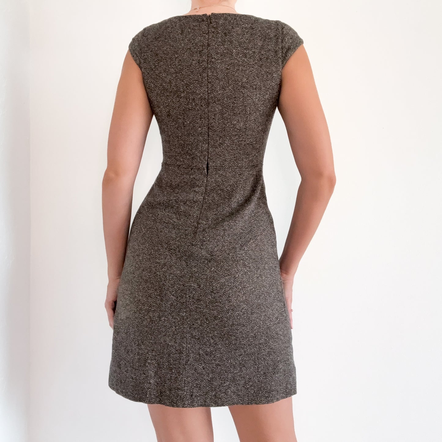 Y2K Ann Taylor Brown Tweed Dress / SZ 0/2