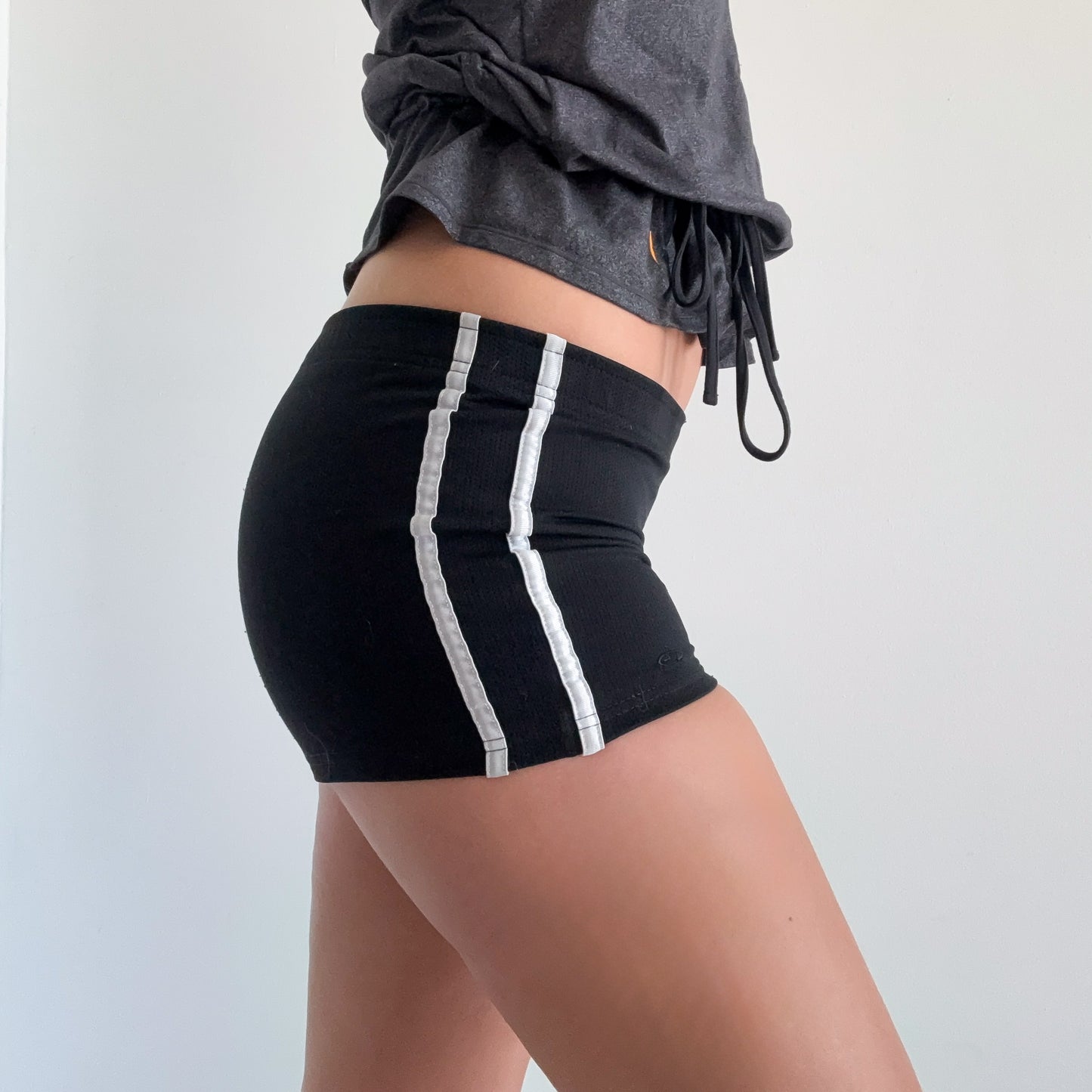 Y2K Black & White Mini Workout Shorts / SZ S