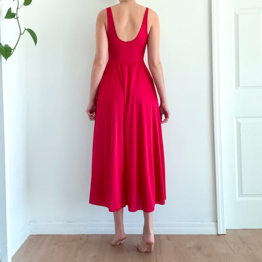 80's Olga Red Nightgown / SZ M