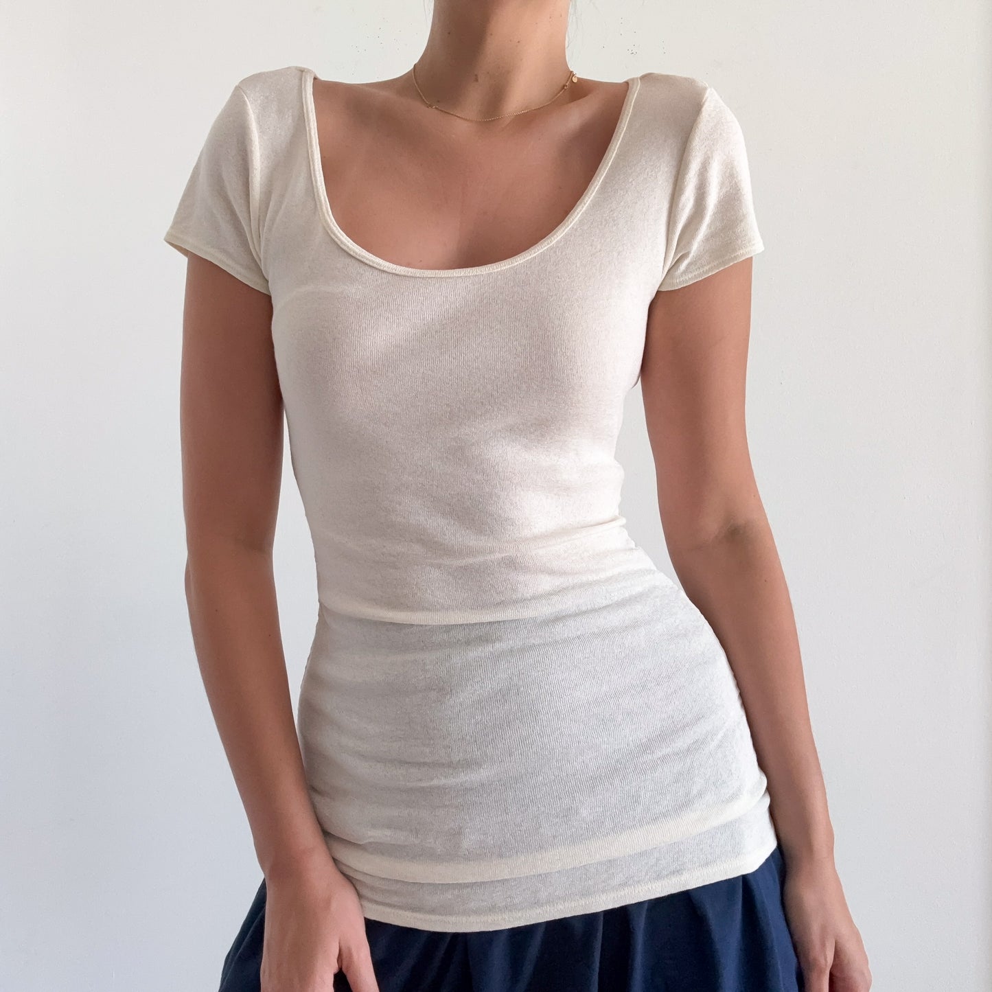 Y2K Michael Stars Cream Short Sleeve / SZ S-M