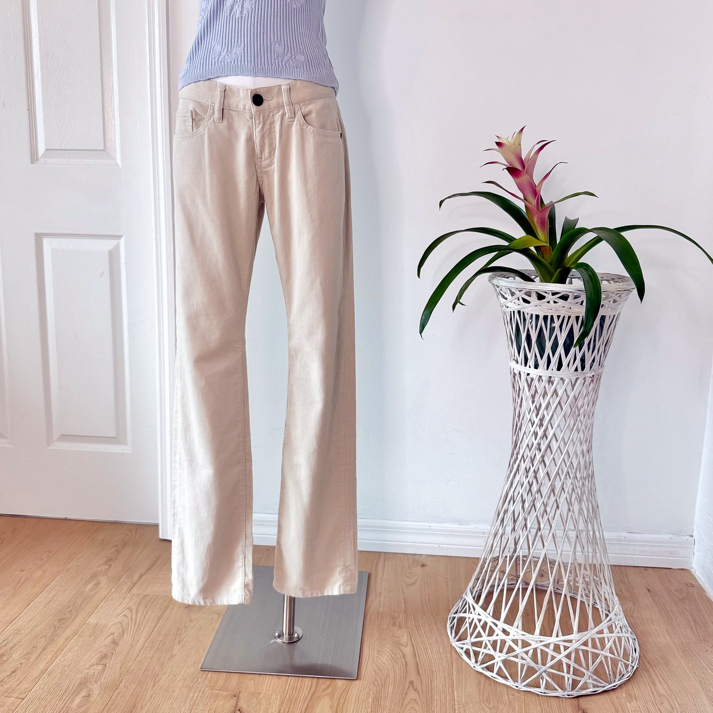 Y2K Cream Corduroy Pants / SZ 4/6