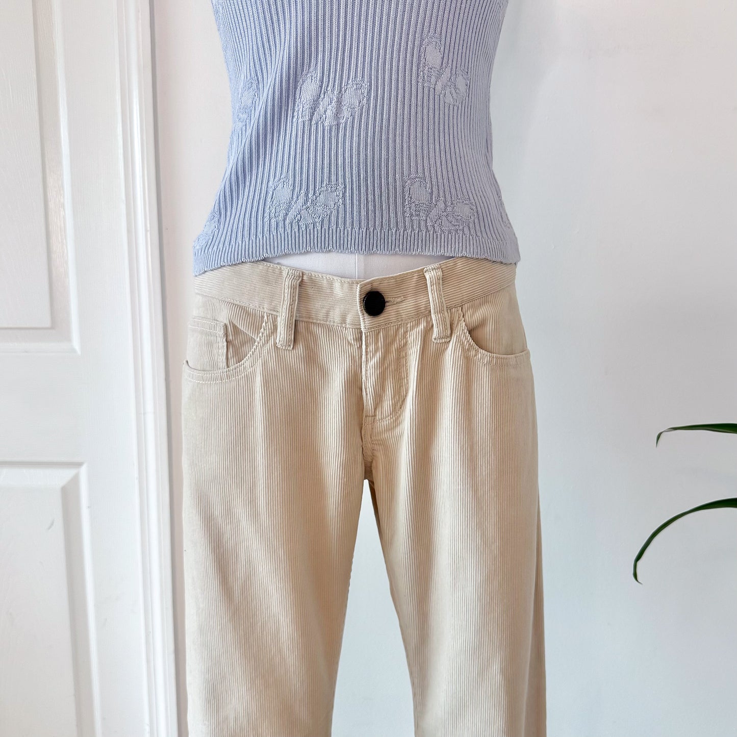 Y2K Cream Corduroy Pants / SZ 4/6