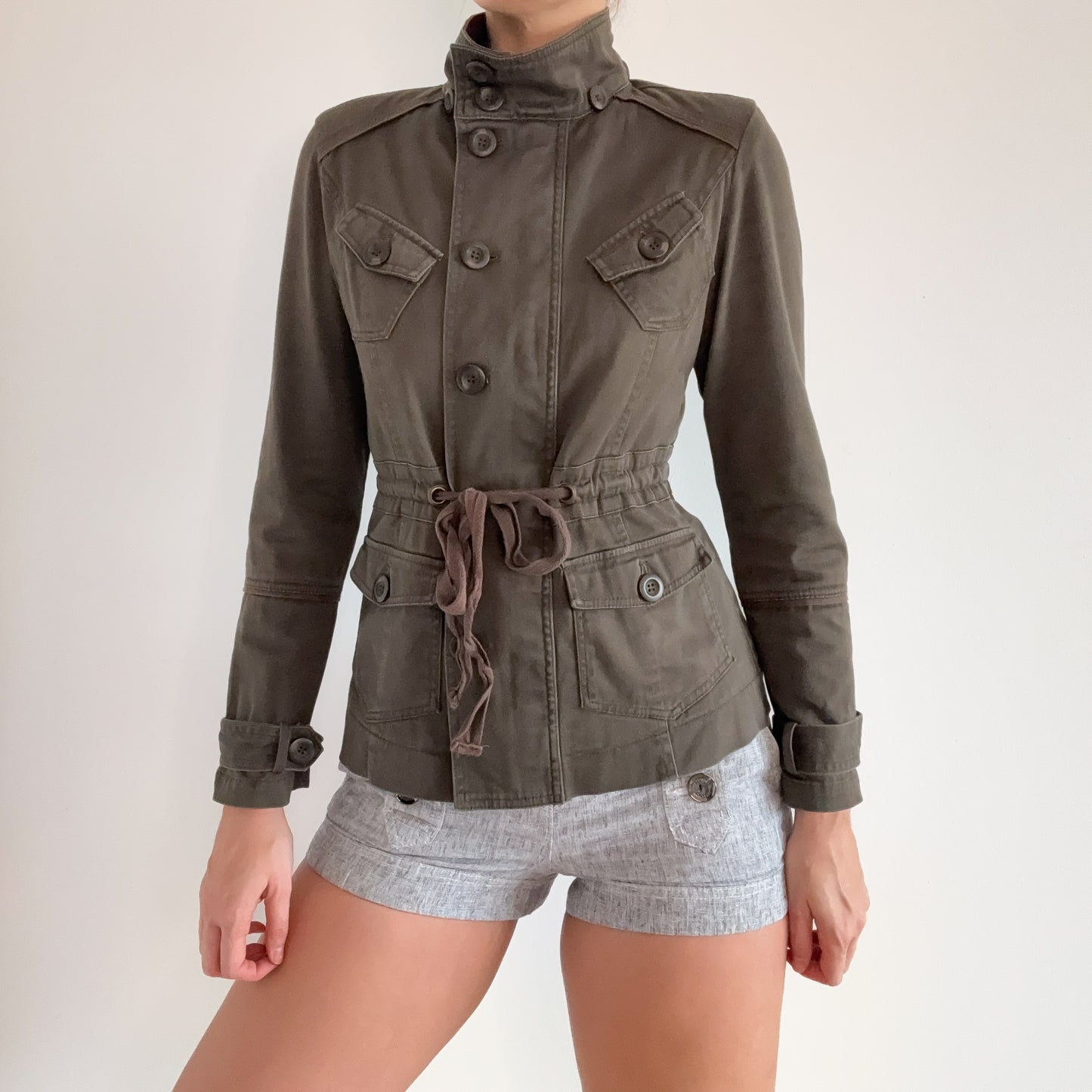 Y2K Army Green Military Style Jacket / SZ S