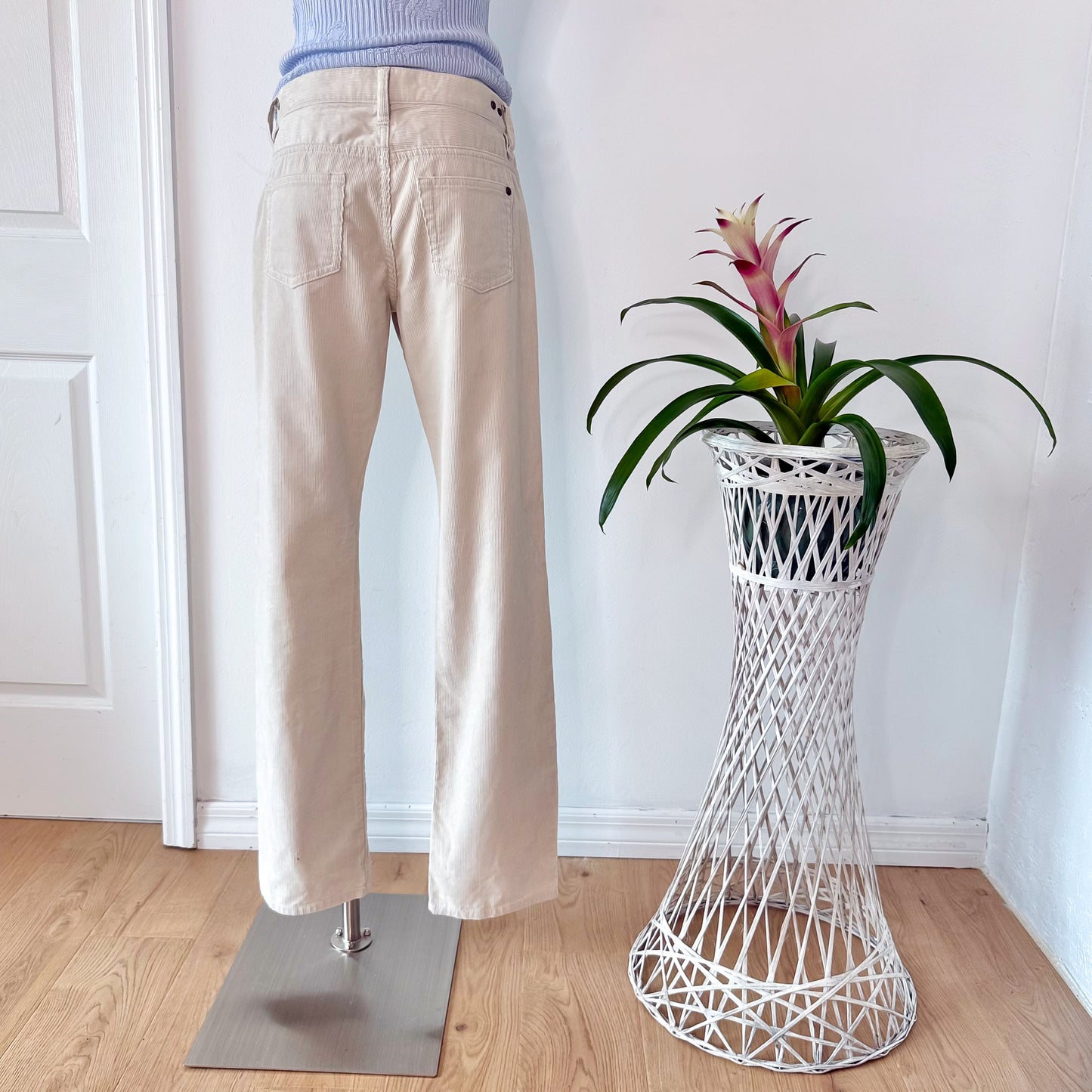 Y2K Cream Corduroy Pants / SZ 4/6