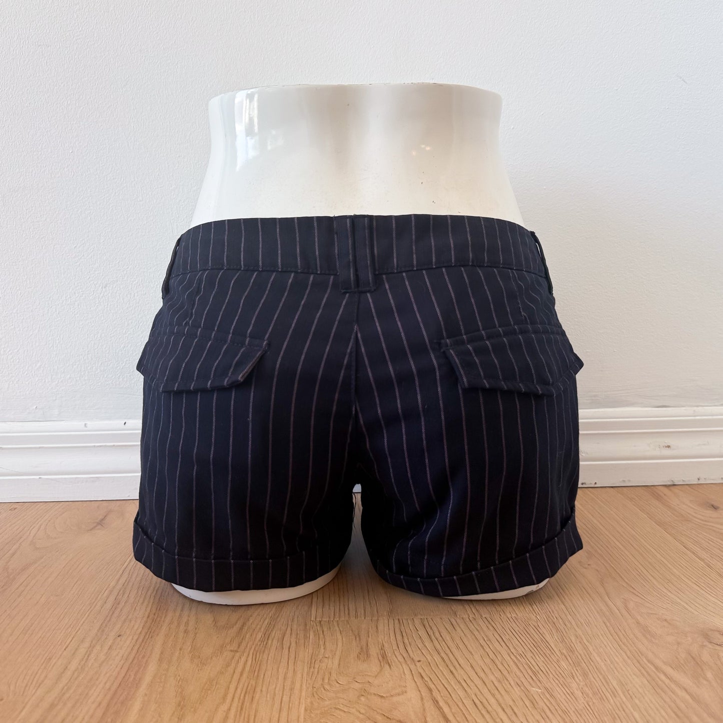 Y2K Navy & Pink Pinstriped Shorts / SZ 2/4